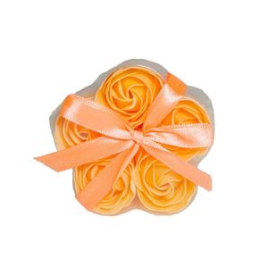 Accentra Mydlové kvety oranžovej ruže v krabičke v tvare kvetiny