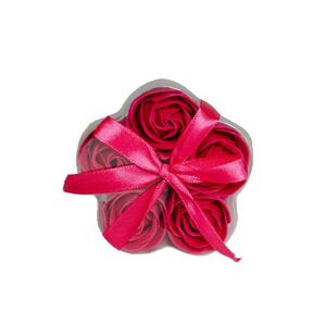 Accentra Mydlové kvety tmavo ružové ruže v krabičke v tvare kvetiny