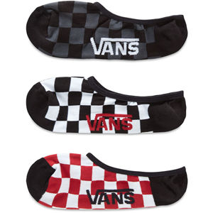 VANS 3 PACK - členkové ponožky CLASSIC SUPER NO SHOW RED-WHITE CHECK 38,5-42
