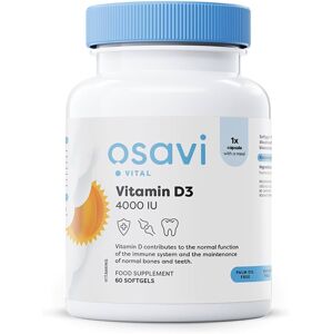 Osavi Vitamín D3, 4000 IU, 60 softgelových kapslí Výživový doplnok