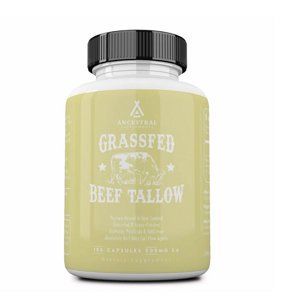 Ancestral Supplements Newtraceuticals, Grass-fed Beef Tallow, hovězí lůj, 180 kapslí, 30 dávek Výživový doplnok