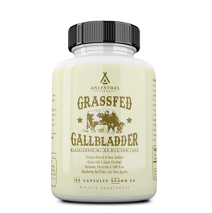Ancestral Supplements Newtraceuticals, Grass-fed Gallbladder, hovězí žlučník, 180 kapslí, 90 dávek Výživový doplnok