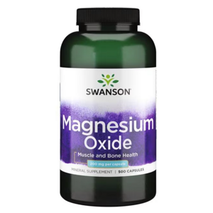 Swanson Magnesium Oxide, Oxid hořečnatý, 200 mg, 250 kapslí Výživový doplnok