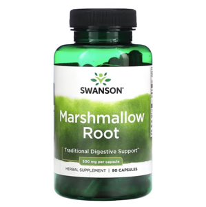 Swanson Marshmallow Root, kořen proskurníku - podpora trávení, 500 mg, 90 rostlinných kapslí Výživový doplnok