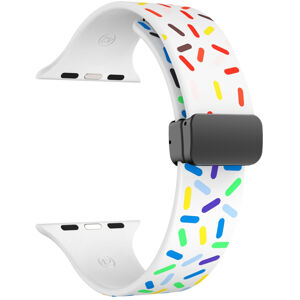 4wrist Silikónový remienok s farebným motívom pre Apple Watch 38/40/41 mm - Biely