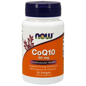 NOW® Foods NOW CoQ10, so selénom a vitamínom E, 50 mg, 50 softgélových kapsúl