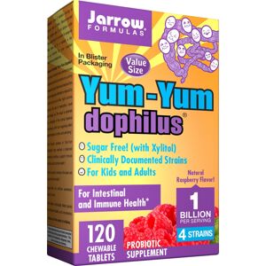 Jarrow Formulas Jarrow Yum-Yum Dophilus 1 mld. organizmov (probiotiká pre deti), malina, 120 žuvacích pastiliek