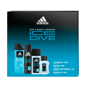 Adidas Ice Dive - EDT 50 ml + sprchový gel 250 ml + deodorant ve spreji 150 ml + deodorant s rozprašovačem 75 ml