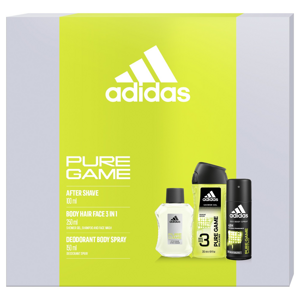 Adidas Pure Game - EDT 50 ml + sprchový gél 250 ml + dezodorant v spreji 150 ml