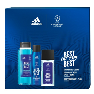 Adidas UEFA Best Of The Best - deodorant s rozprašovačem 75 ml + sprchový gel 250 ml + deodorant ve spreji 150 ml