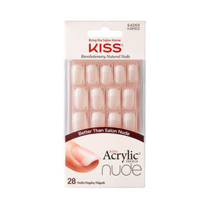 KISS Akrylové nechty - francúzska manikúra pre prirodzený vzhľad Salon Acrylic French Nude 64268 28 ks