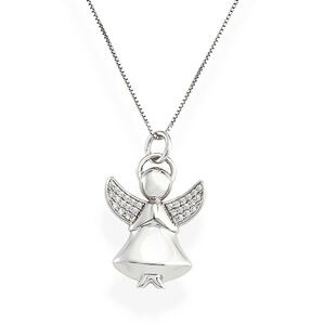 Amen Jemný strieborný náhrdelník so zirkónmi Angels A2BB (retiazka, prívesok)