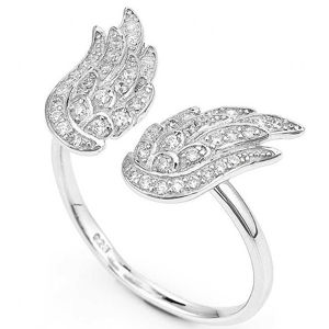 Amen Originálne strieborný prsteň so zirkónmi Angels RW 51 mm
