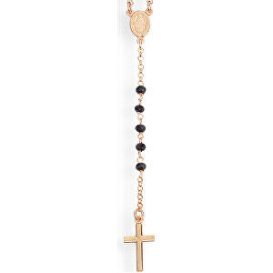 Amen Ružovo pozlátený náhrdelník s kryštálmi Rosary CRORN4