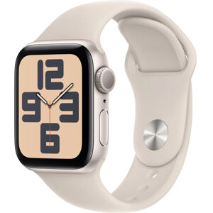 Apple Apple Watch SE (2023) Cellular 40mm športový silikónový remienok hviezdne biely S/M