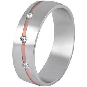 Beneto Dámsky bicolor prsteň z ocele SPD07 51 mm