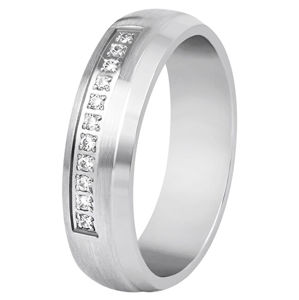 Beneto Dámsky prsteň z ocele s kryštálmi SPD03 56 mm