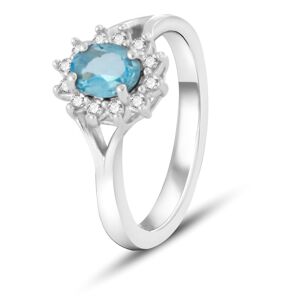 Beneto Exclusive Očarujúce prsteň s modrým topazom TOPAGG4 50 mm