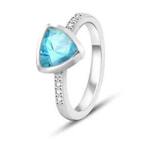 Beneto Exclusive Strieborný prsteň so svetlo modrým topazom TOPAGG2 52 mm