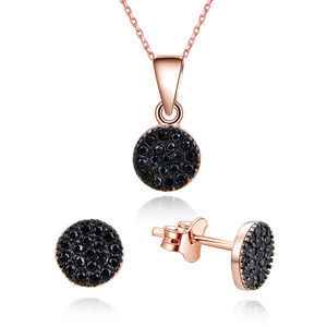 Beneto Magická súprava šperkov zo striebra sa zirkónmi AGSET267-ROSE (náhrdelník, náušnice)