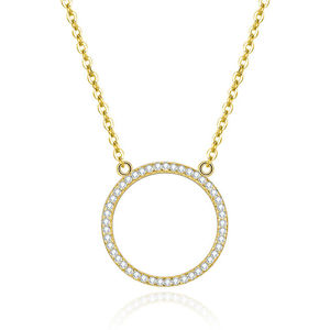 Beneto Pozlátený náhrdelník s kruhovým príveskom AGS1224 / 47-GOLD