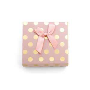 Beneto Ružová darčeková krabička so zlatými bodkami KP7-9
