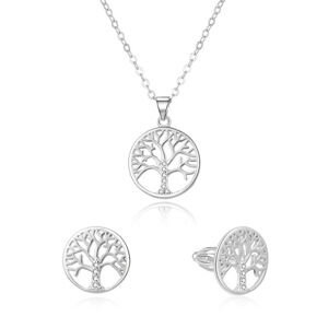 Beneto Strieborná súprava šperkov strom života AGSET214R (náhrdelník, náušnice)