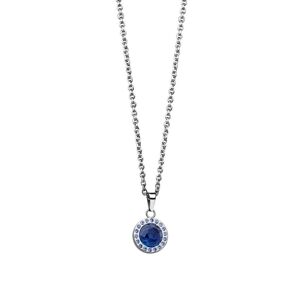 Bering Slušivý oceľový náhrdelník s modrým kryštálom Artic Symphony 429-77-450