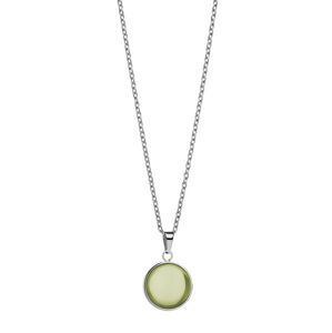 Bering Slušivý oceľový náhrdelník so zeleným kryštálom Artic Symphony 430-155-450