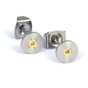 Boccia Titanium Pozlátené titánové náušnice s diamantom 0545-02