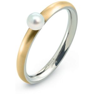 Boccia Titanium Pozlátený titánový prsteň s perličkou 0145-02 57 mm