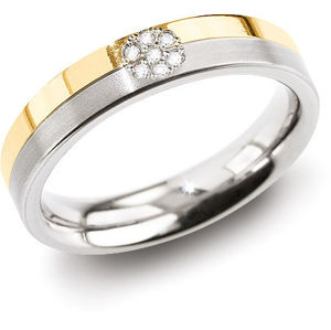 Boccia Titanium Úžasný prsteň z titánu s diamantmi 0129-06 60 mm