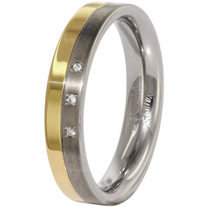 Boccia Titanium Snubný titánový prsteň s diamantmi 0129-04 52 mm