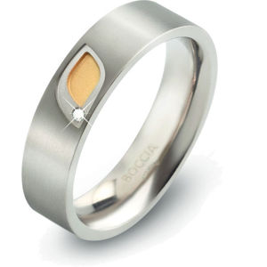 Boccia Titanium Titánový prsteň s briliantom 0146-01 53 mm