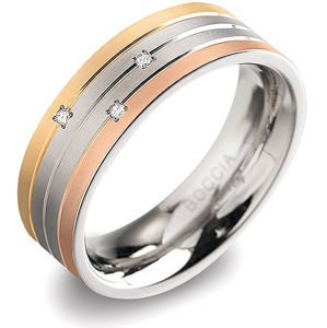 Boccia Titanium Titánový prsteň s briliantmi 0135-02 52 mm