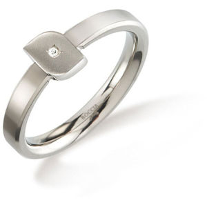 Boccia Titanium Titánový prsteň s diamantom 0141-02 55 mm