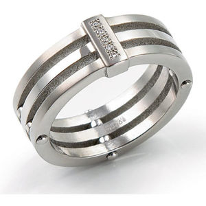 Boccia Titanium Titánový prsteň s diamantmi 0126-01 57 mm