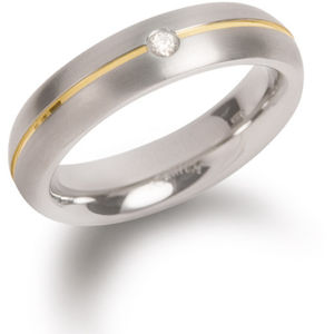 Boccia Titanium Titánový snubný prsteň s diamantom 0130-06 53 mm