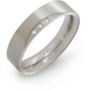 Boccia Titanium Titánový snubný prsteň s diamantmi 0138-02 53 mm