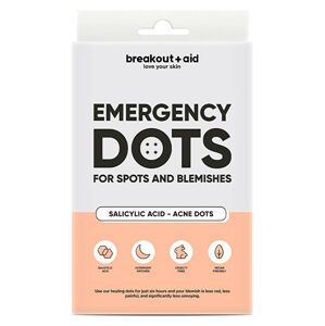 Breakout+aid Náplasti na akné s kyselinou salicylovou Emergency Dots 72 ks