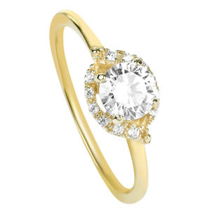 Brilio Očarujúce zásnubný prsteň zo žltého zlata 229 001 00804 56 mm