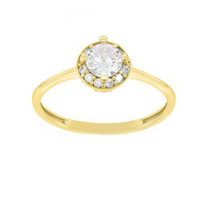 Brilio Očarujúce zásnubný prsteň zo žltého zlata GR003YAU 50 mm