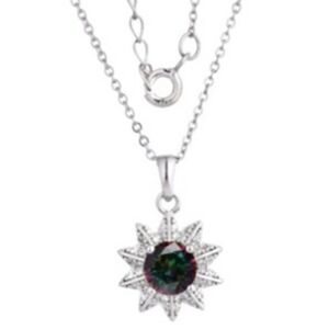 Brilio Silver Elegantný strieborný náhrdelník s dúhovým topazom Mystic Stone MP06090B (retiazka, prívesok)