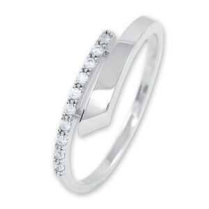 Brilio Silver Nežný strieborný prsteň s kryštálmi 426 001 00573 04 58 mm