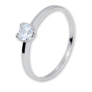 Brilio Zásnubný prsteň z bieleho zlata so zirkónom 226 001 01077 07 60 mm