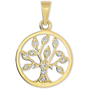 Brilio Zlatý prívesok Strom života s kryštálmi 249 001 00442