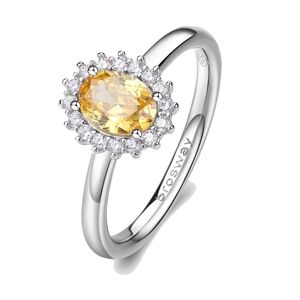 Brosway Elegantný strieborný prsteň Fancy Energy Yellow FEY65 50 mm