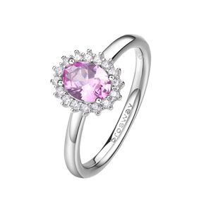 Brosway Elegantný strieborný prsteň Fancy Vibrant Pink FVP73 50 mm