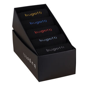 Bugatti 5 PACK - pánske ponožky 6260X-610 black 43-46