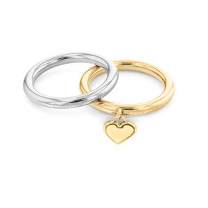Calvin Klein Romantická bicolor súprava oceľových prsteňov Captivate 35000326 56 mm